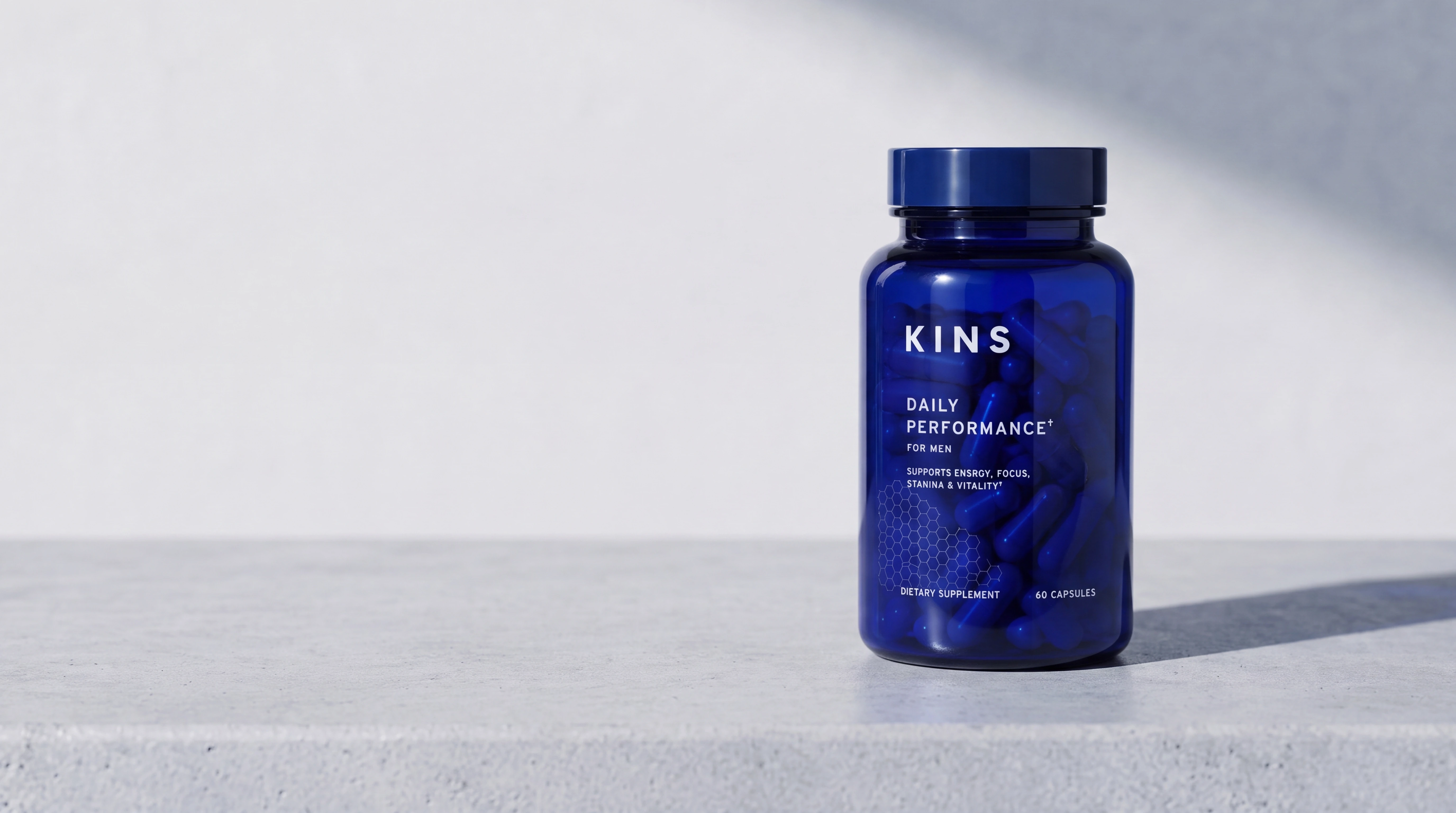 Kins men's supplement product campaign image