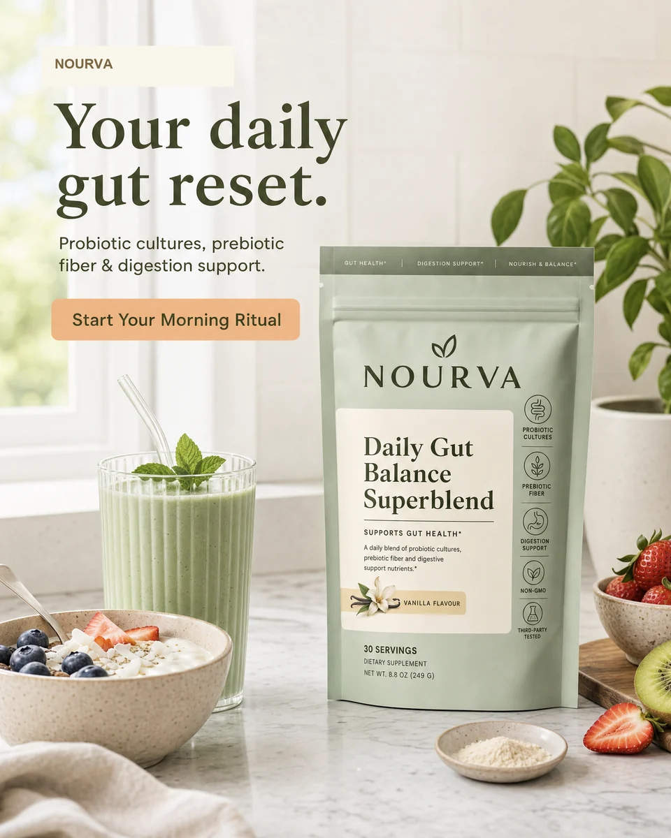 Nourva gut health morning ritual concept